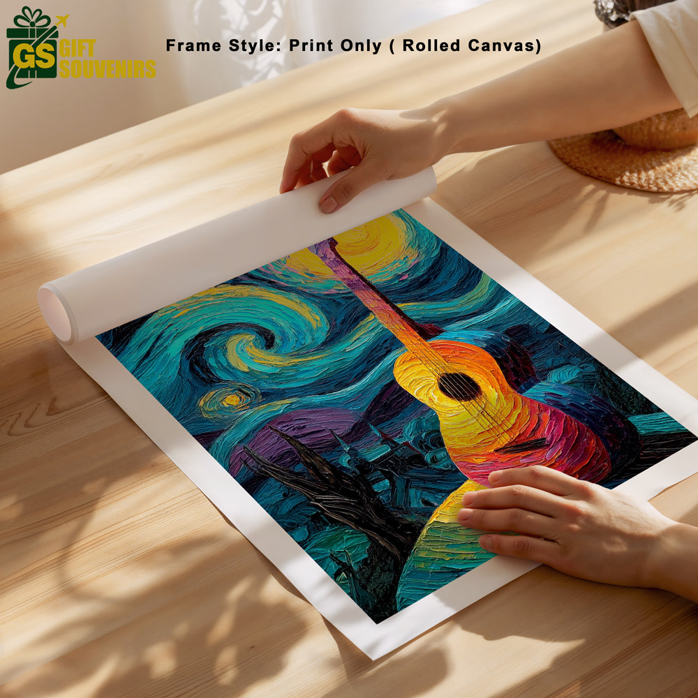 Starry sky and music-themed wall art canvas – perfect for living room déco