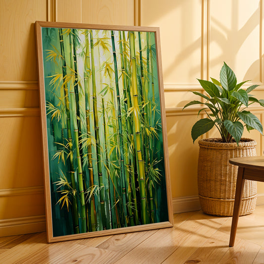 Pathways of Prosperity – Bamboo Harmony Canvas Wall Art