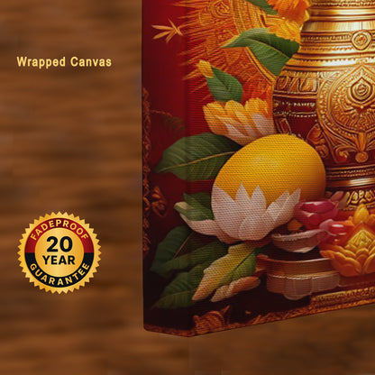 Divine Abundance – Kalash Sacred Canvas Wall Art