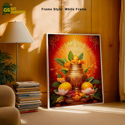 Divine Abundance – Kalash Sacred Canvas Wall Art