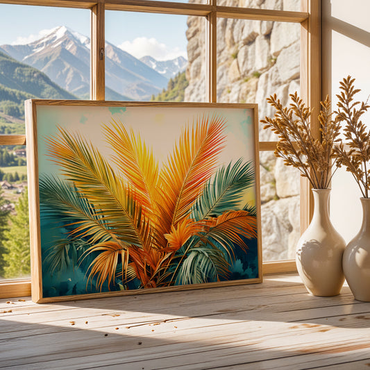Tropical Radiance – Palm Leaves Canvas Wall Art