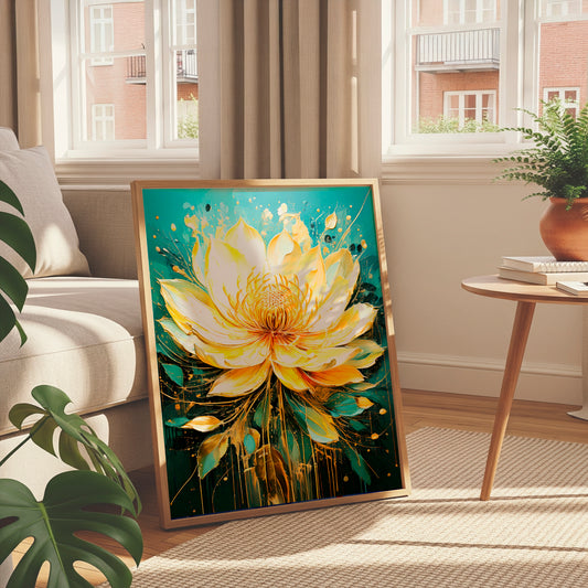 Bloomscape – Abstract Lotus Expression Canvas Wall Art