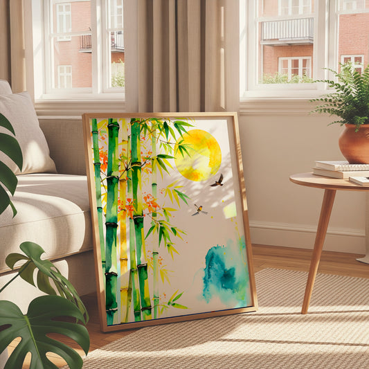 Rising Harmony – Bamboo Blessings Canvas Wall Art