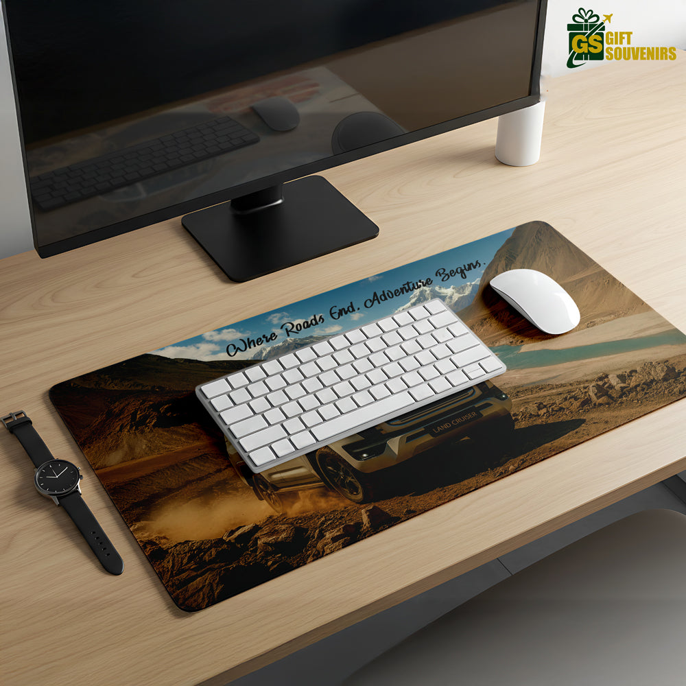 Where Roads End, Adventure Begins – Land Cruiser Desk Pad | Desk Mat