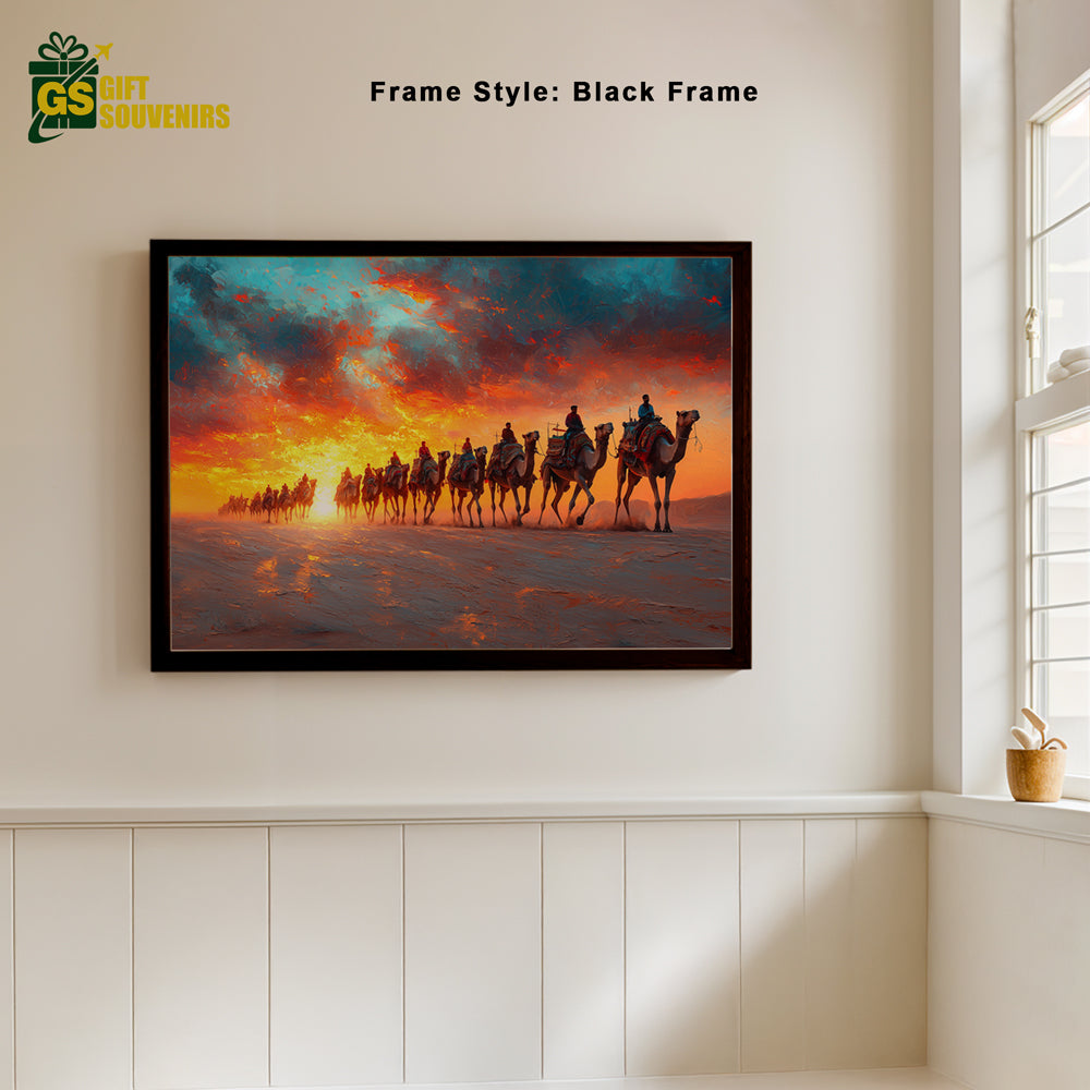 Journey Through the Dunes – Desert Sunset Canvas Wall Art