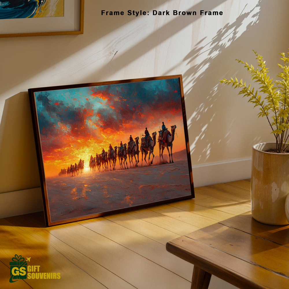 Journey Through the Dunes – Desert Sunset Canvas Wall Art