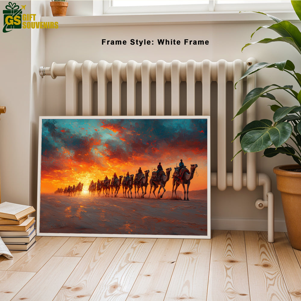 Journey Through the Dunes – Desert Sunset Canvas Wall Art