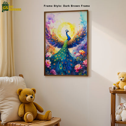 Radiant Rise – Peacock Prosperity Canvas Wall Art
