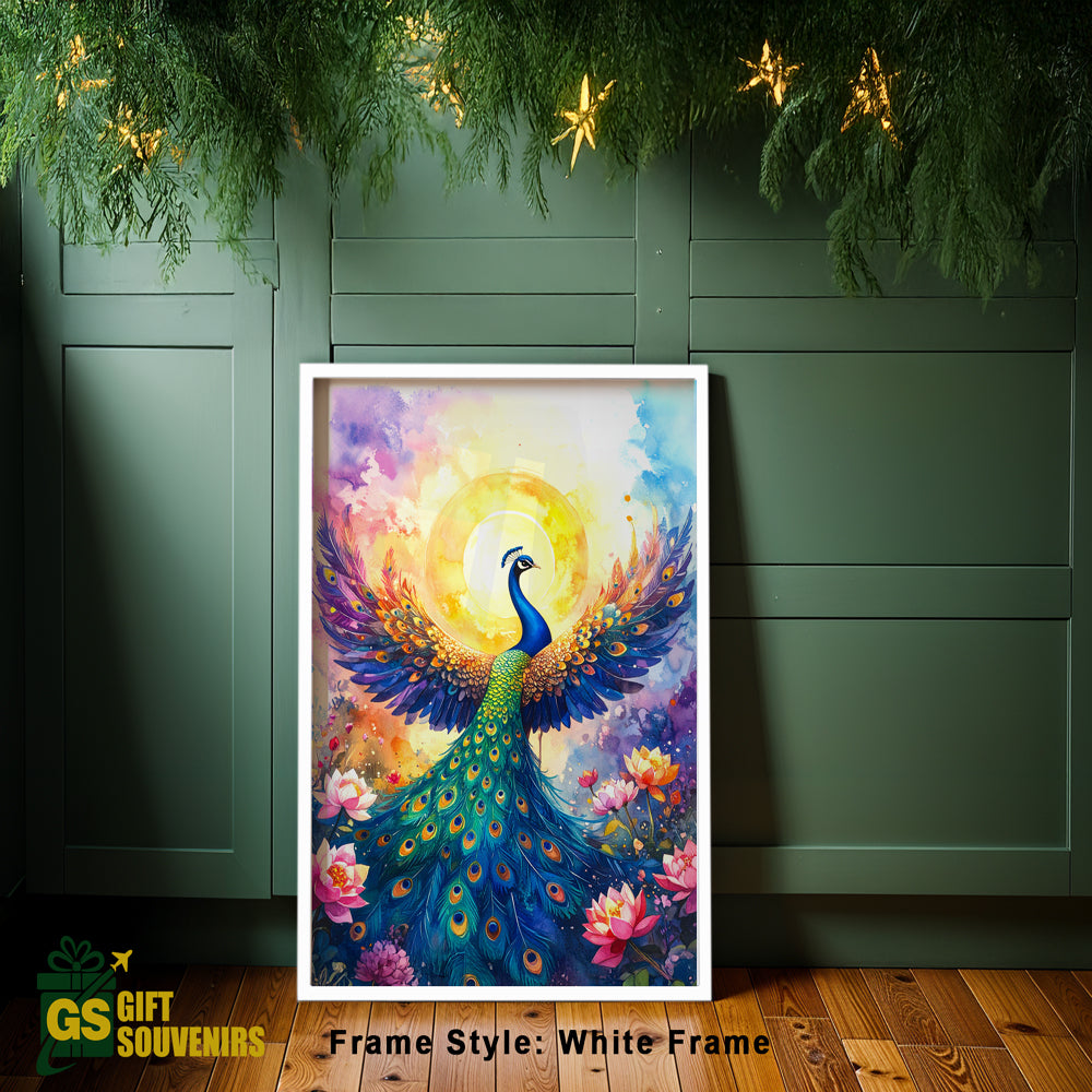 Radiant Rise – Peacock Prosperity Canvas Wall Art