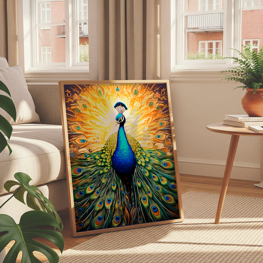 Radiant Grace – Vaastu Peacock Canvas Wall Art