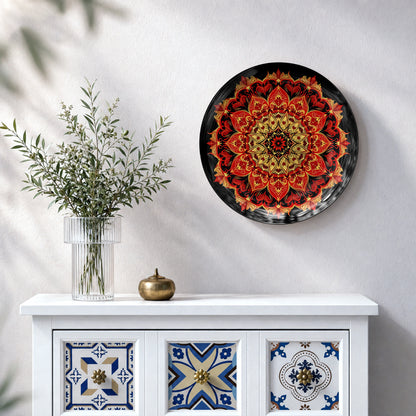 Indian mandala ceramic wall plate souvenir for traditional and elegant home décor