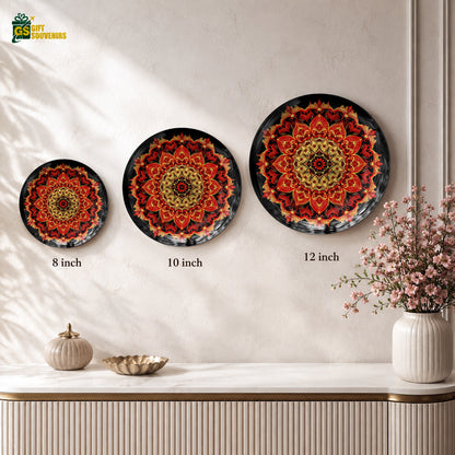 Indian heritage art ceramic wall plate souvenir with premium gift box and detailed mandala artwork
