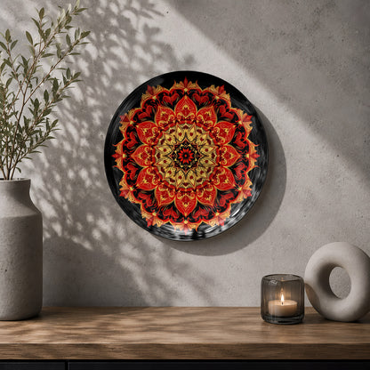 Mandala Mosaic ceramic wall plate inspired by Indian heritage art and intricate ornamental patterns
