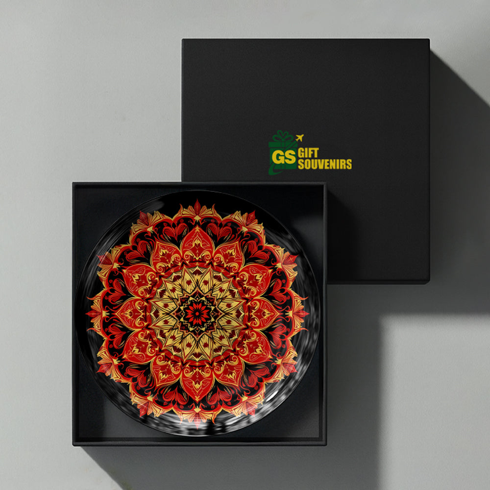 Premium mandala ceramic wall plate celebrating Indian decorative art, symmetry and traditional patterns
