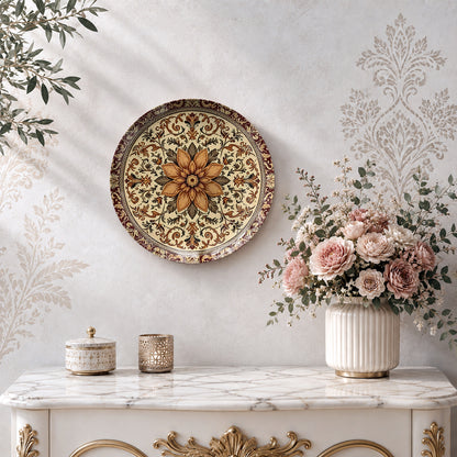 Mandala ceramic wall plate souvenir for elegant contemporary and artistic home décor