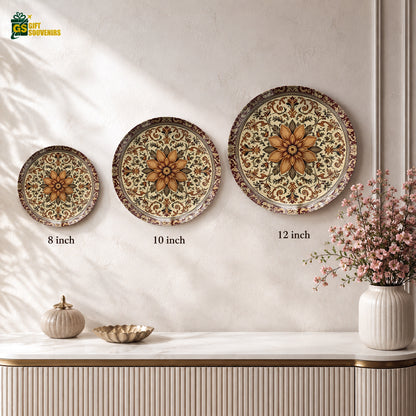 Mandala art ceramic wall plate souvenir with premium gift box and detailed ornamental artwork