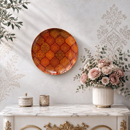 Floral Mosaic ceramic wall plate souvenir for elegant Indian heritage home décor and gifting