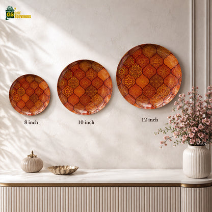 Indian heritage art ceramic wall plate souvenir with premium gift box and intricate floral artwork