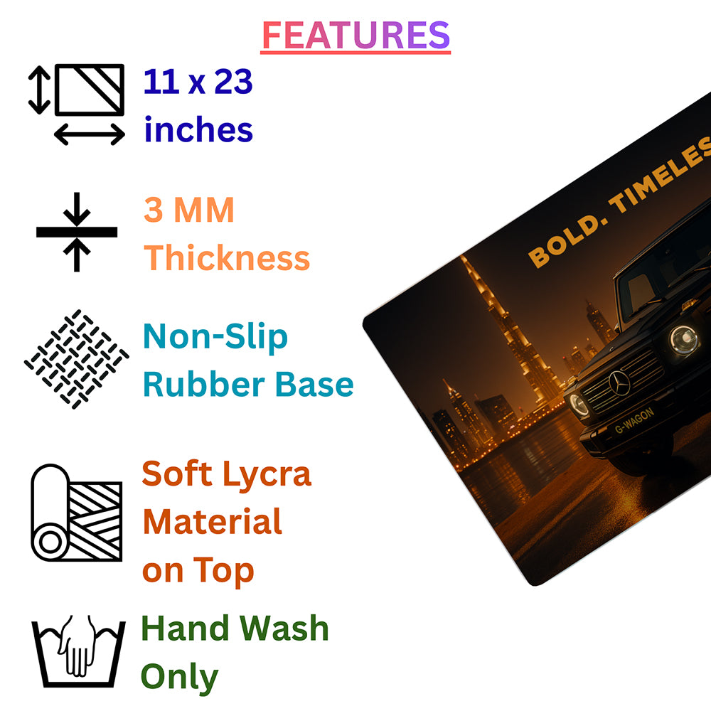 Bold. Timeless. Unstoppable. – Mercedes G-Wagon Desk Pad | Desk Mat