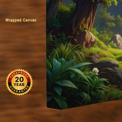 Eternal Cascades – Sanctuary of Nature Canvas Wall Art