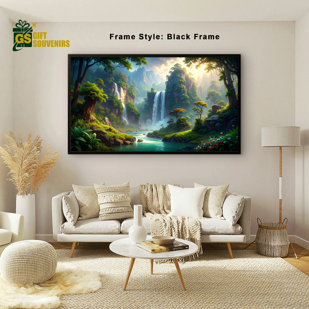Eternal Cascades – Sanctuary of Nature Canvas Wall Art
