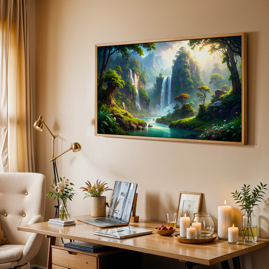 Eternal Cascades – Sanctuary of Nature Canvas Wall Art