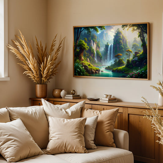 Eternal Cascades – Sanctuary of Nature Canvas Wall Art