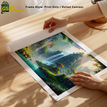 Eternal Cascades – Sanctuary of Nature Canvas Wall Art