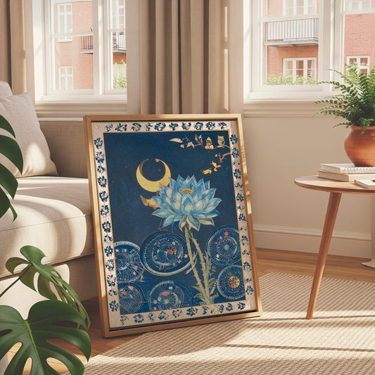 Celestial Bloom – The Midnight Lotus Story Canvas Wall Art