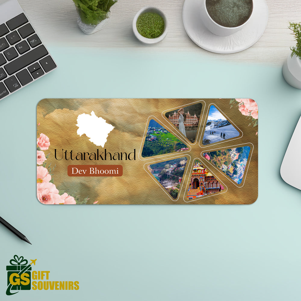 Dev Bhoomi Uttarakhand – Himalayan Heritage Desk Pad | Desk Mat