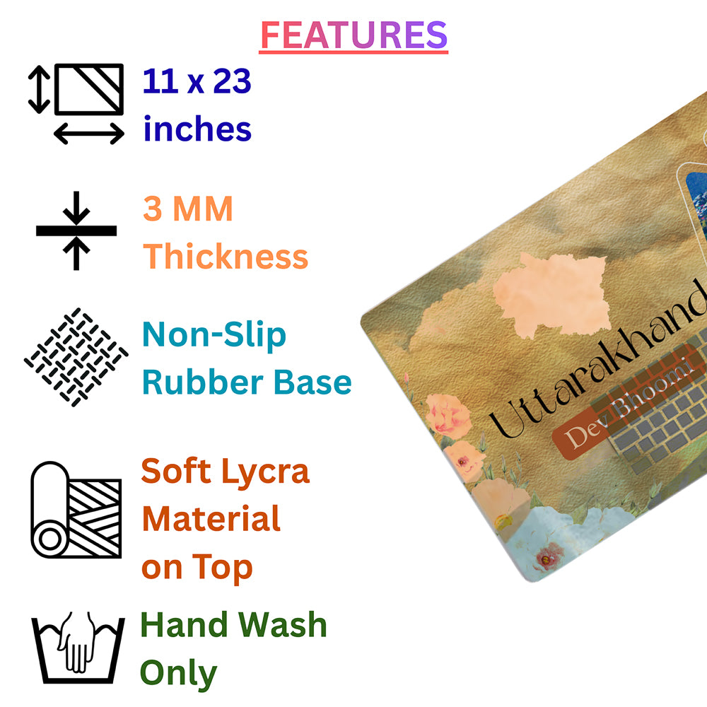 Dev Bhoomi Uttarakhand – Himalayan Heritage Desk Pad | Desk Mat
