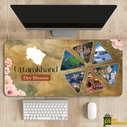 Dev Bhoomi Uttarakhand – Himalayan Heritage Desk Pad | Desk Mat