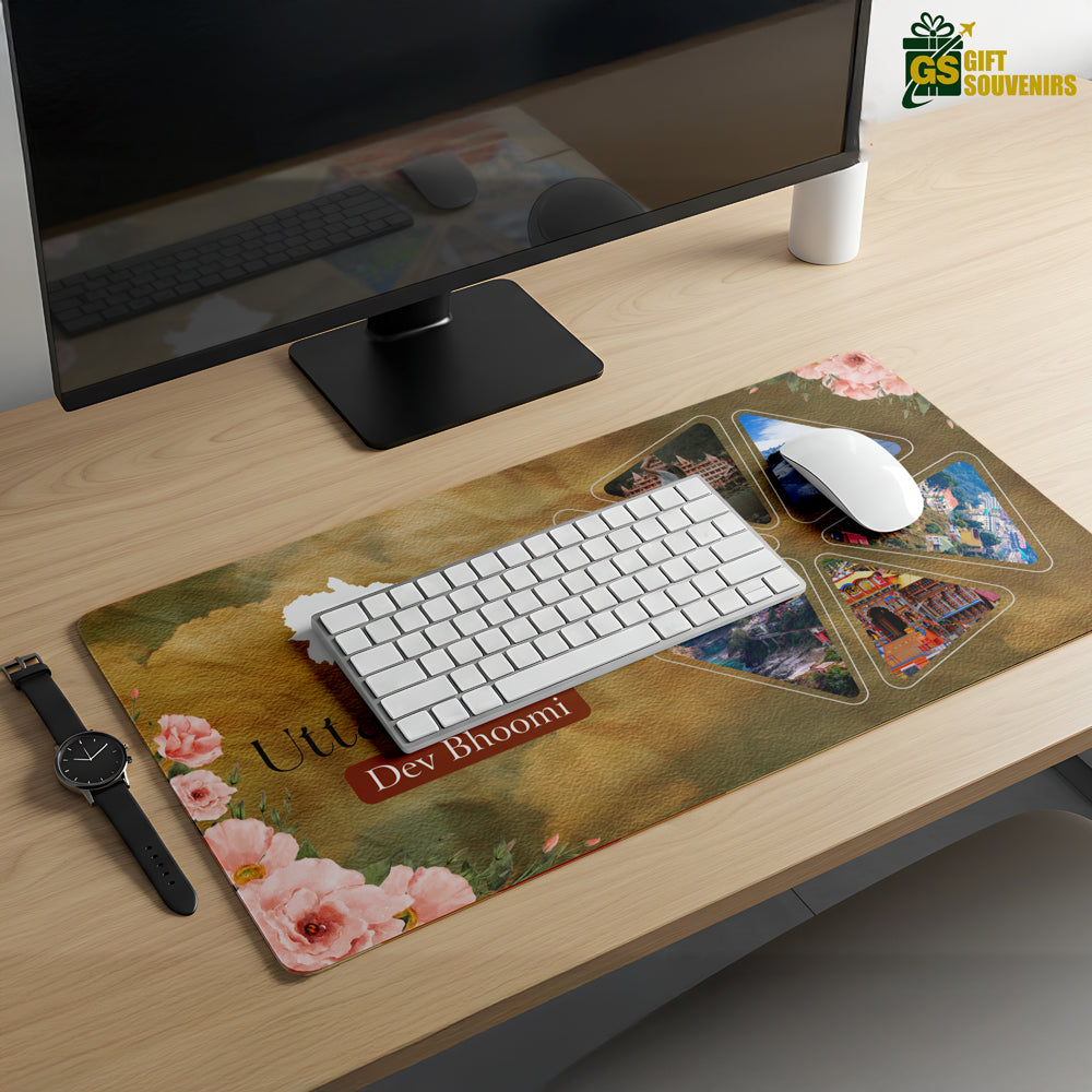 Dev Bhoomi Uttarakhand – Himalayan Heritage Desk Pad | Desk Mat