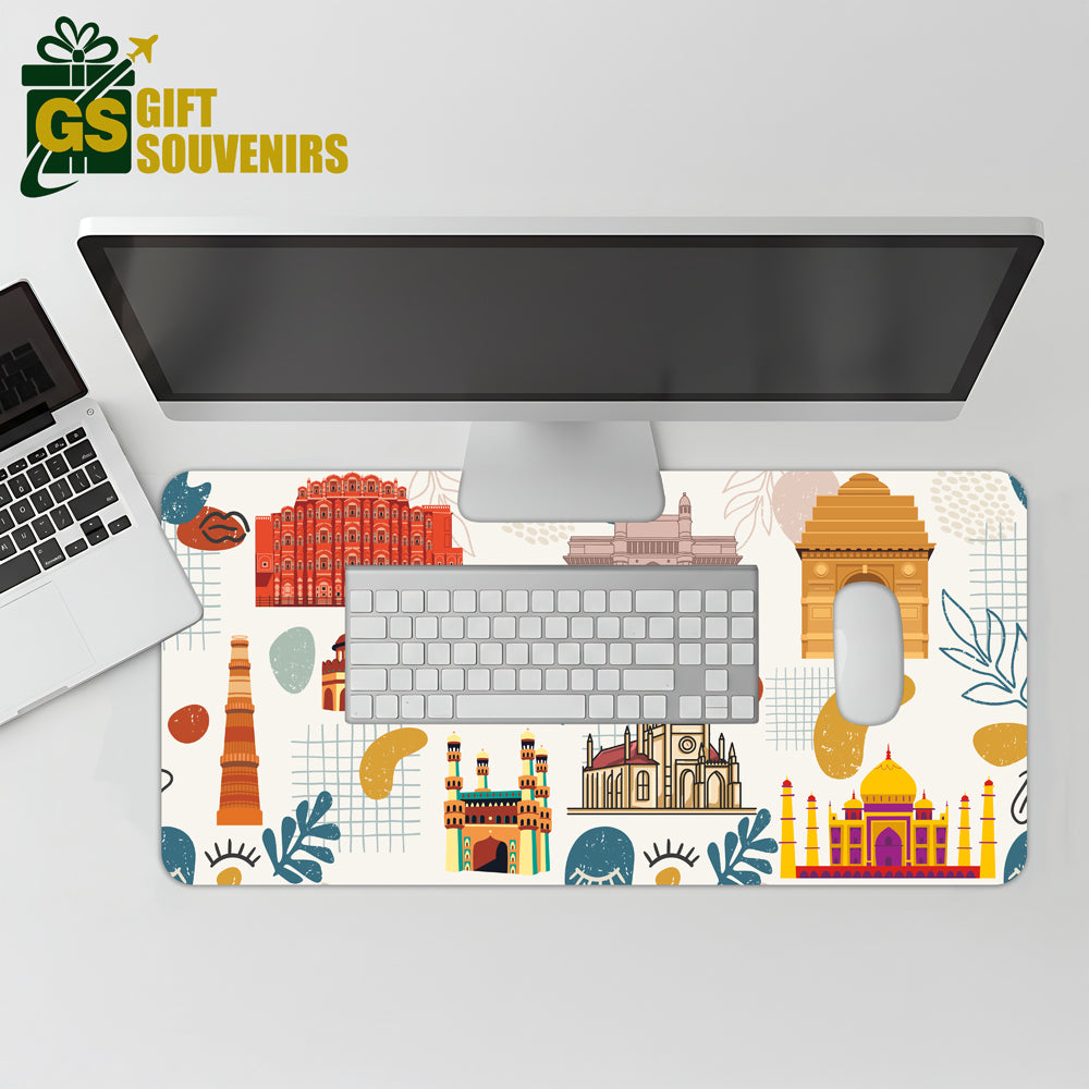 Indian Monuments Mosaic – Cultural Art Desk Pad | Desk Mat
