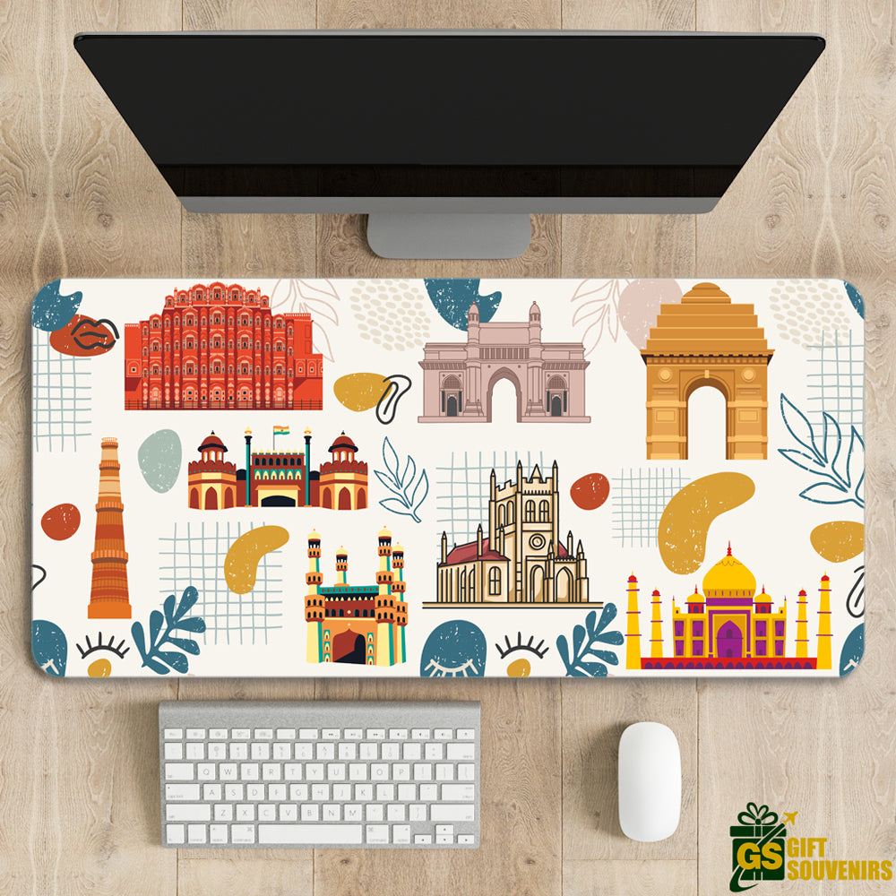 Indian Monuments Mosaic – Cultural Art Desk Pad | Desk Mat