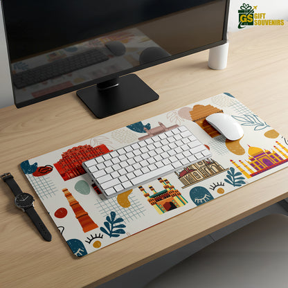 Indian Monuments Mosaic – Cultural Art Desk Pad | Desk Mat