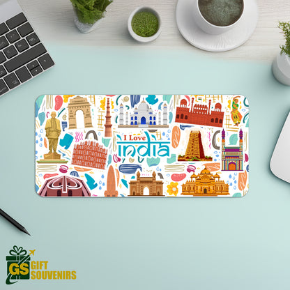 I Love India – Illustrated Heritage Desk Pad | Desk Mat