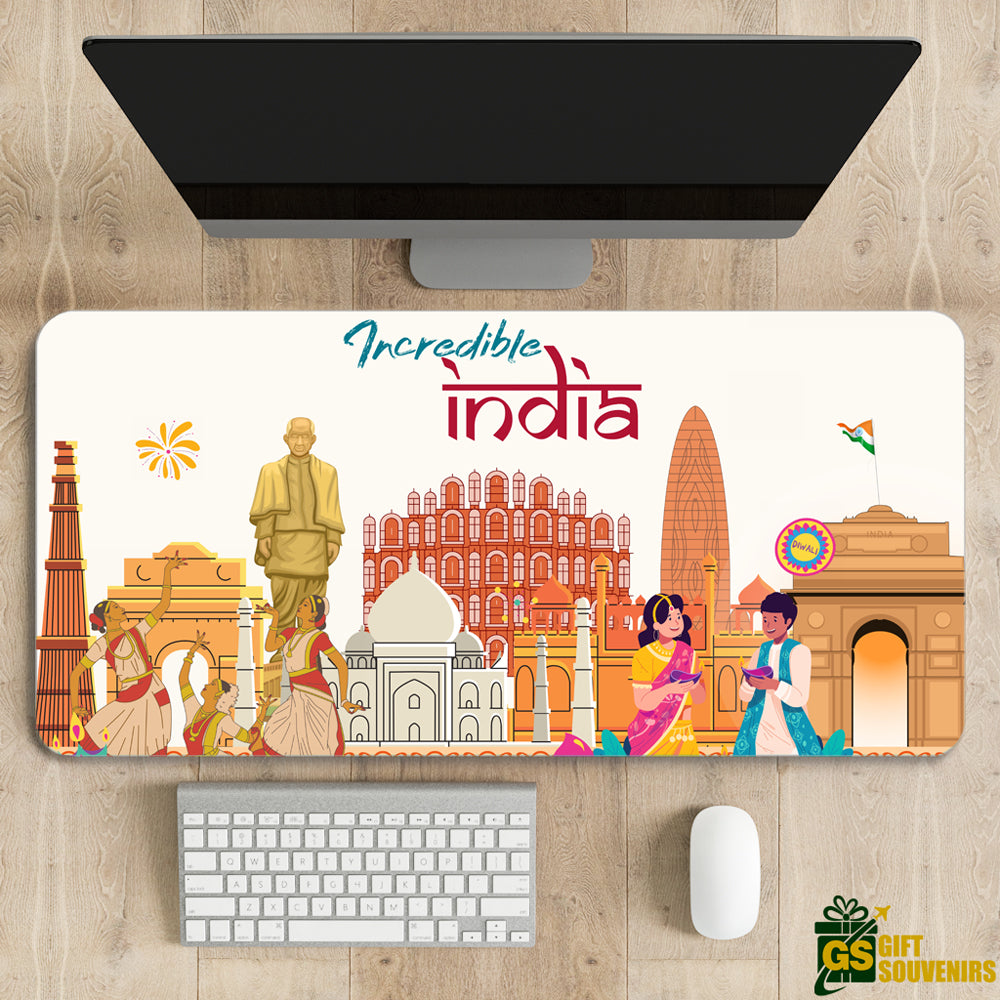 India Skyline – Heritage Silhouette Desk Pad | Desk Mat
