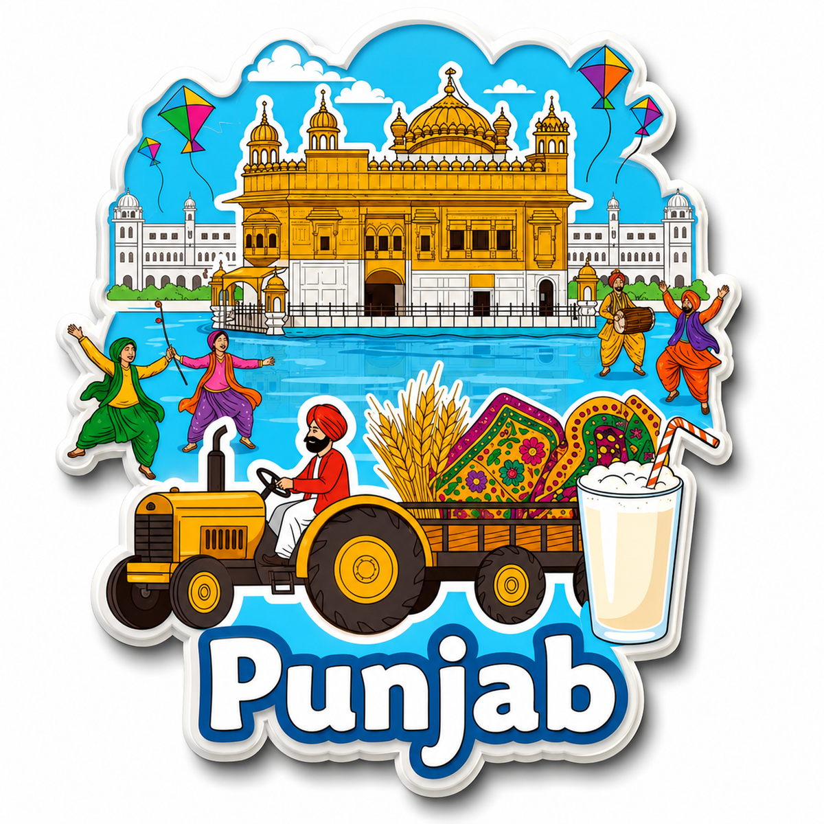 Punjab Souvenir Fridge Magnet – Golden Temple & Punjab Heritage