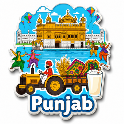 Punjab Souvenir Fridge Magnet – Golden Temple & Punjab Heritage