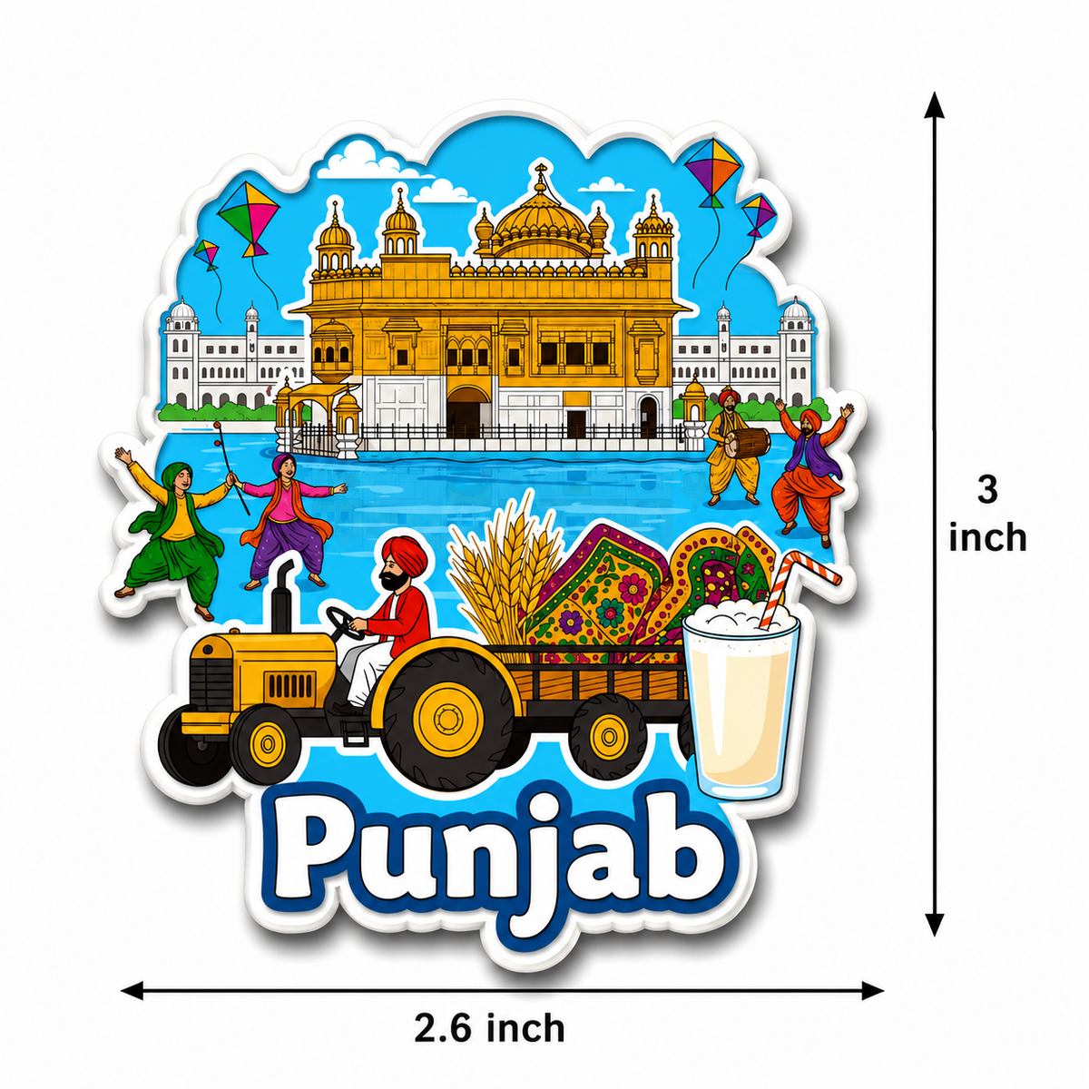Punjab Souvenir Fridge Magnet – Golden Temple & Punjab Heritage