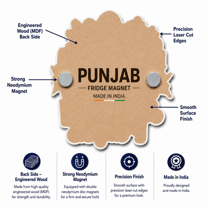 Punjab Souvenir Fridge Magnet – Golden Temple & Punjab Heritage