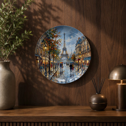 Global Classics Parisian Stroll ceramic wall plate celebrating the romance of Paris.