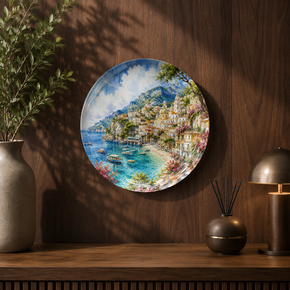 Global Classics Amalfi Bliss ceramic wall plate celebrating the beauty of Italy's Amalfi Coast.