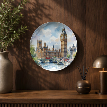 Global Classics Royal Westminster ceramic wall plate celebrating London's iconic skyline.