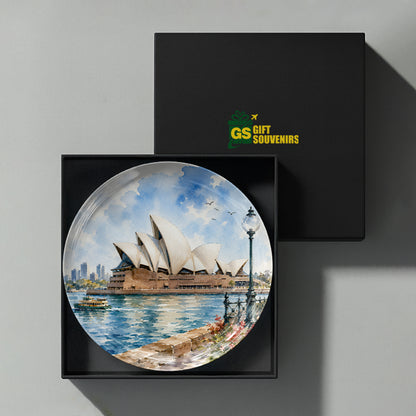 Harbour Harmony ceramic wall plate inspired by the timeless beauty of the Sydney Opera House.