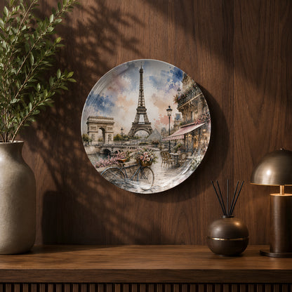 Global Classics Parisian Romance ceramic wall plate celebrating the timeless beauty of Paris.