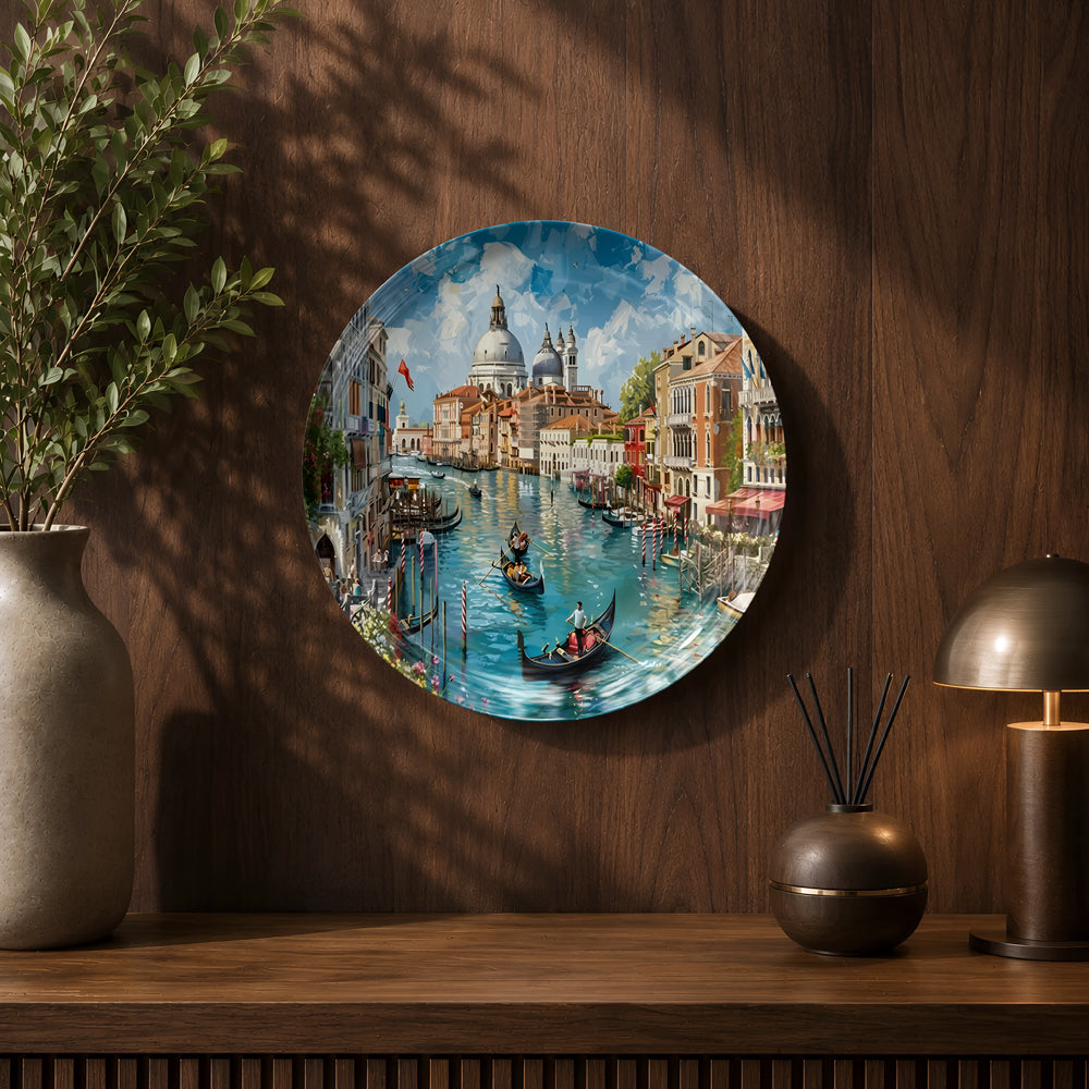 Global Classics Venetian Reverie ceramic wall plate for elegant European home décor