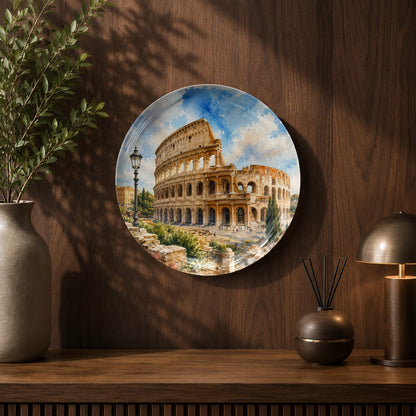Global Classics Eternal Colosseum ceramic wall plate celebrating Italy's historic landmark.