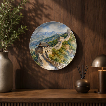 Global Classics Imperial Horizon ceramic wall plate celebrating China's architectural wonder.